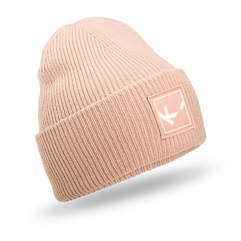 Beige Mütze mit Logoaufnäher